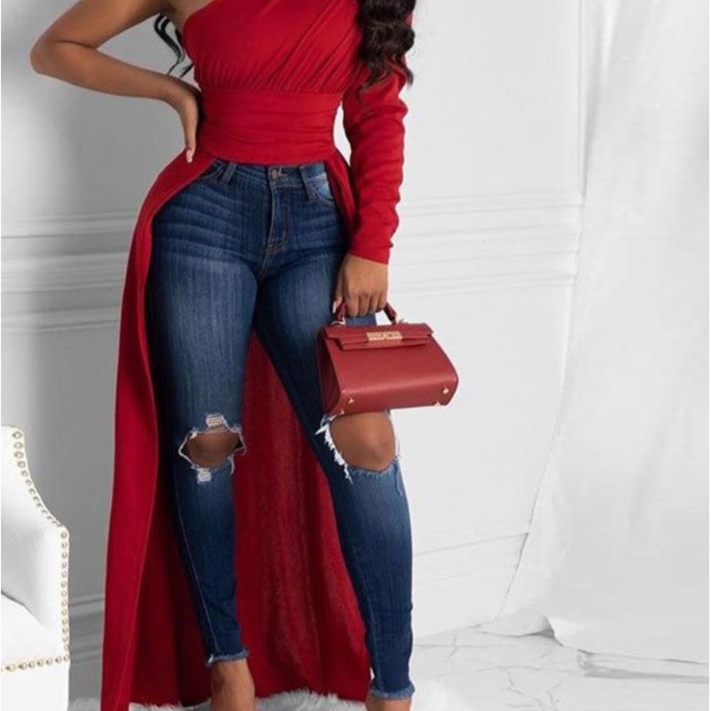 Red One-Shoulder Dress